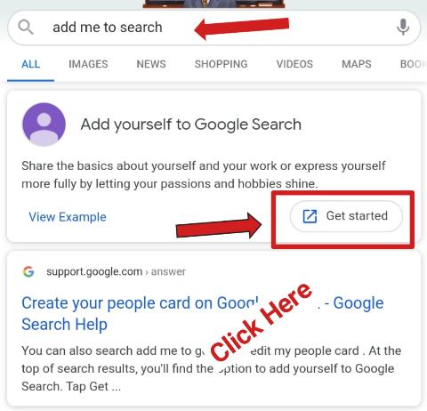 add a picture on Google using add me to search
