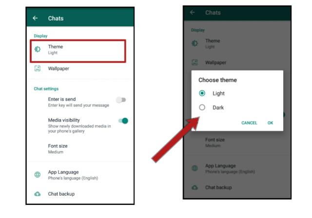 WhatsApp dark mode