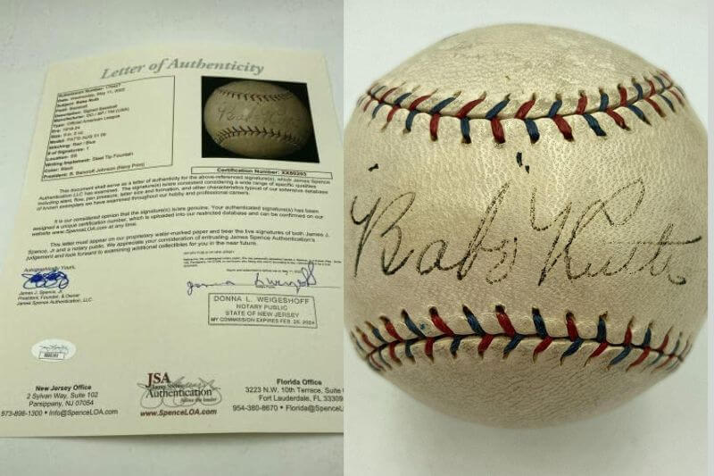Babe Ruth Single Signed 1918 American League Baseball JSA COA - Autographed Baseballs
