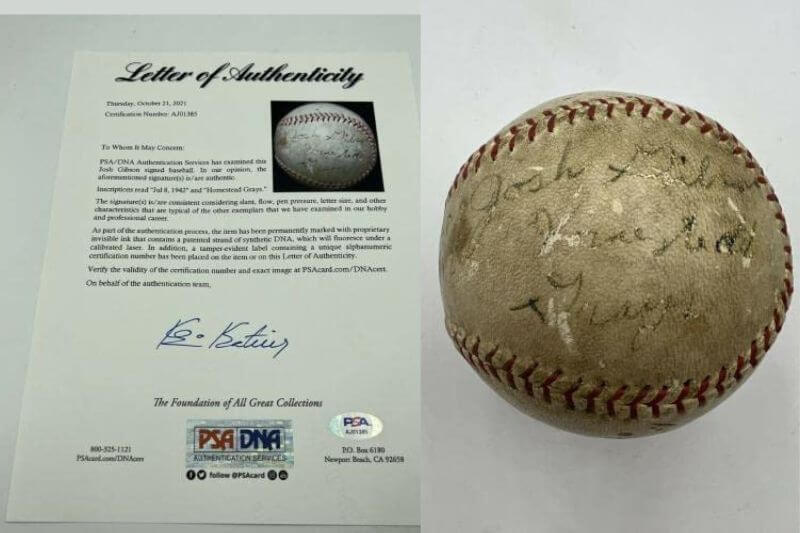 the only single signed josh gibson baseball on earth