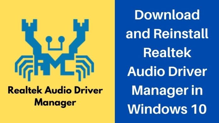 realtek audio driver manager